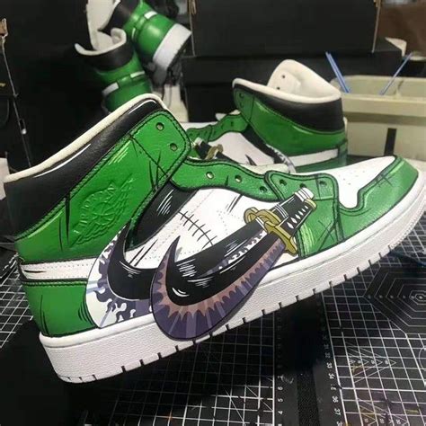 [Custom Shoes] Nike Dunk High 'Zoro One Piece Anime'